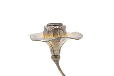 Pair of French Art Nouveau Silver Plate Candlesticks