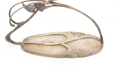 Pair of French Art Nouveau Silver Plate Candlesticks