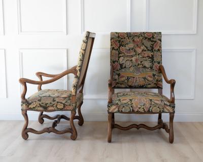 Pair of French Beech Os de Mouton Armchairs circa 1900