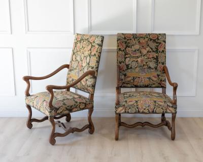 Pair of French Beech Os de Mouton Armchairs circa 1900