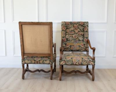 Pair of French Beech Os de Mouton Armchairs circa 1900