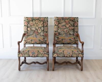 Pair of French Beech Os de Mouton Armchairs circa 1900