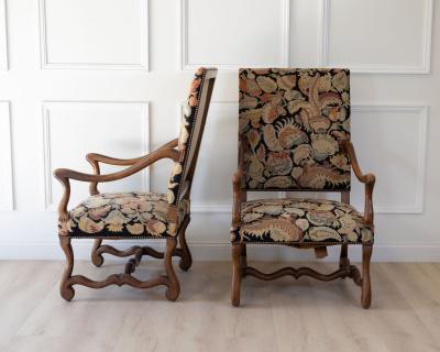 Pair of French Beech Os de Mouton Armchairs circa 1900