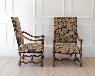 Pair of French Beech Os de Mouton Armchairs circa 1900