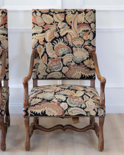 Pair of French Beech Os de Mouton Armchairs circa 1900