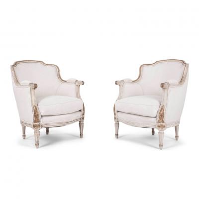 Pair of French Bergere Armchairs