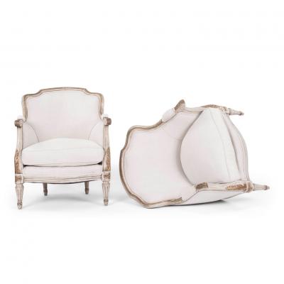 Pair of French Bergere Armchairs