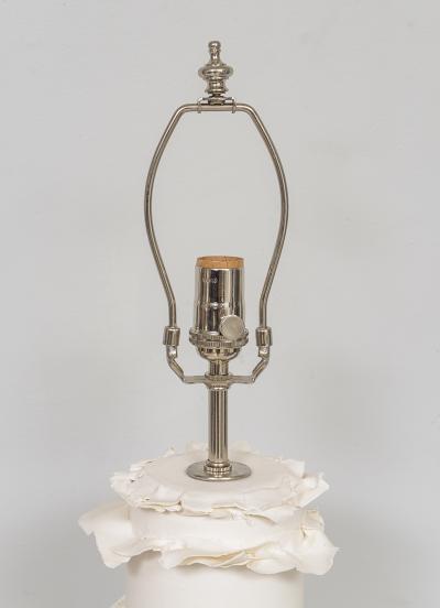 Pair of French Bespoke Ceramic Ruffle Lamps