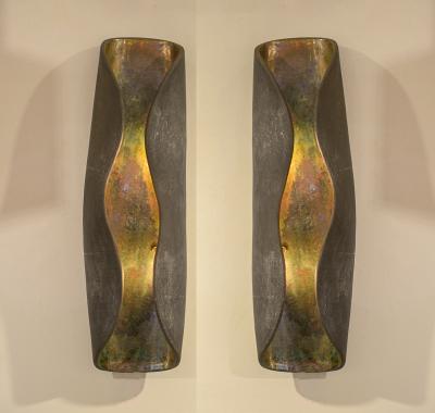 Pair of French Bespoke Sculptural Ceramic Sconces