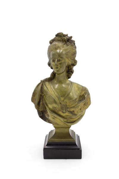Pair of French Bronze Busts of Louis XVI and Marie Antoinette