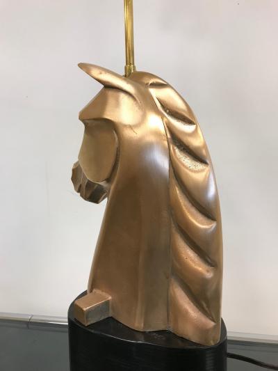 Pair of French Bronze Horse Lamps