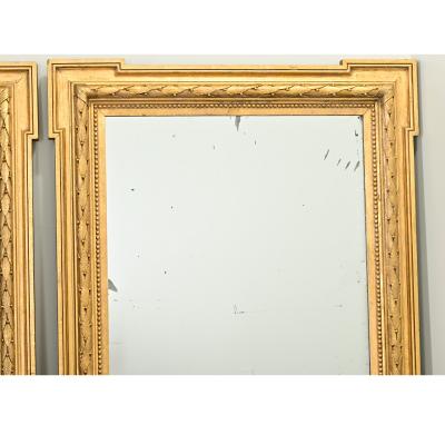 Pair of French Carved Gold Gilt Mirrors