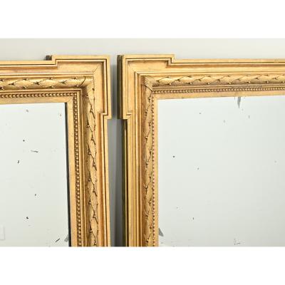 Pair of French Carved Gold Gilt Mirrors