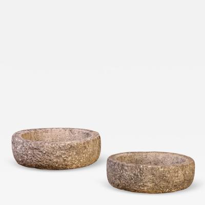 Pair of French Carved Stone Planters C 1910