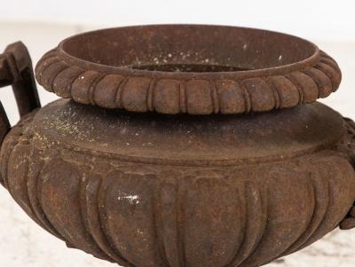 Pair of French Cast Iron Urns Early 20th Century