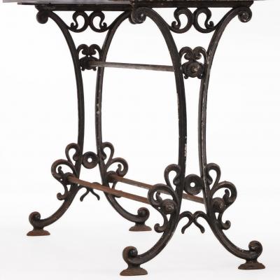 Pair of French Cast Iron and Stone Tables 19th C 