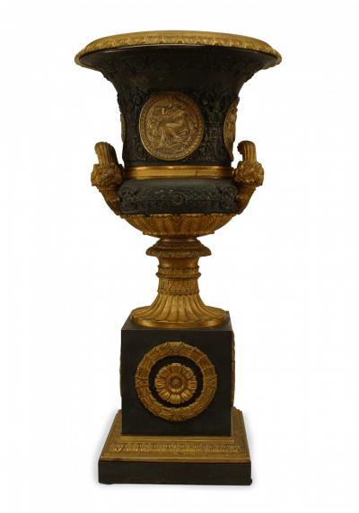 Pair of French Charles X Ormolu and Bronze Campagna Urns