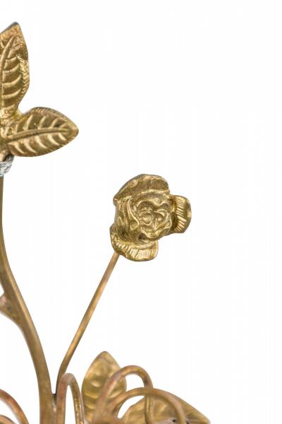 Pair of French Charles X Style Bronze and Faux Crystal Wall Sconces