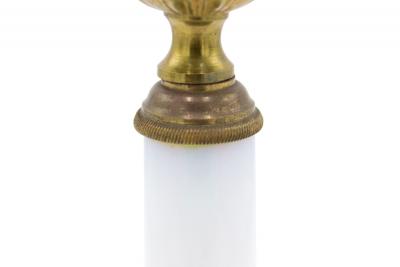 Pair of French Charles X White Opaline Candlesticks