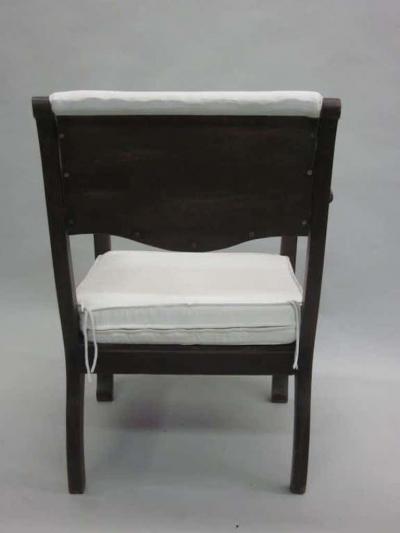 Pair of French Colonial Art Deco Teak Lounge Chairs Armchairs