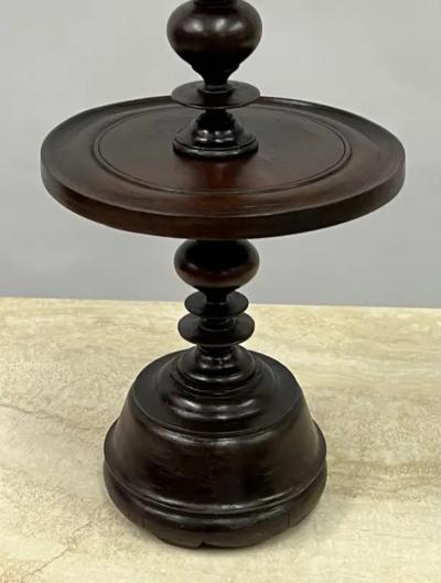 Pair of French Colonial Carved Teak Wood Table Lamp Bases or Candelabras c 1930