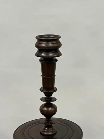 Pair of French Colonial Carved Teak Wood Table Lamp Bases or Candelabras c 1930