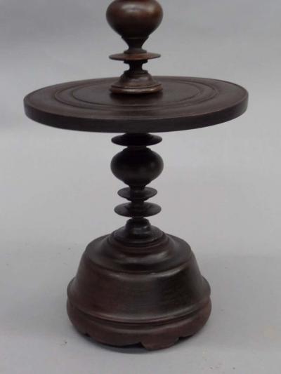 Pair of French Colonial Mid Century Carved Wood Table Lamps 1930