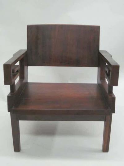 Pair of French Colonial Mid Century Modern Neoclassical Kingwood Lounge Chairs