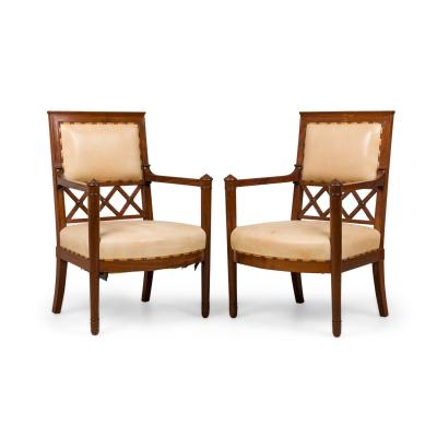 Pair of French Consulate Arm Chairs