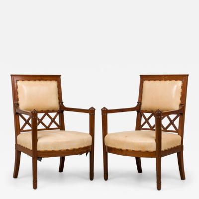 Pair of French Consulate Arm Chairs