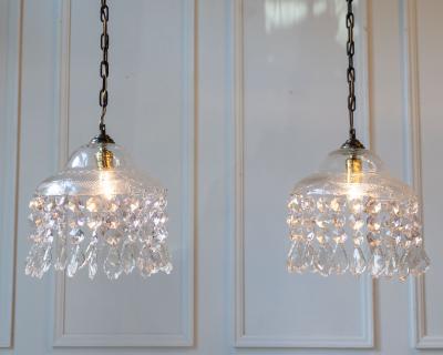 Pair of French Crystal Lights