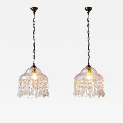 Pair of French Crystal Lights