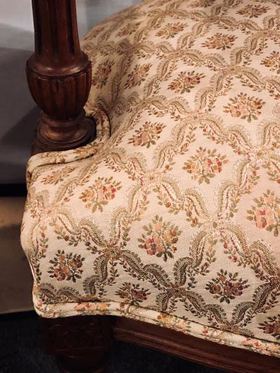 Pair of French Custom Louis XVI Style Carved Bergere Office or Armchairs