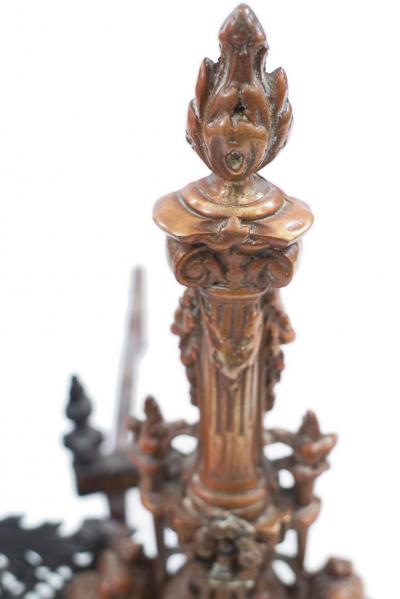 Pair of French Directoire Bronze Andirons