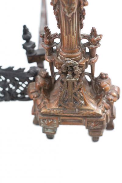 Pair of French Directoire Bronze Andirons