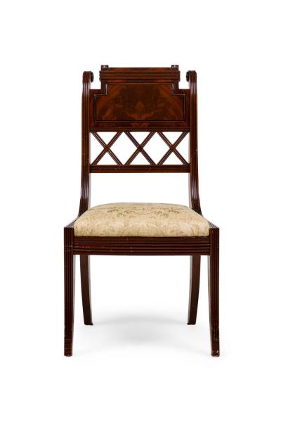 Pair of French Directoire Style Mahogany Side Chairs