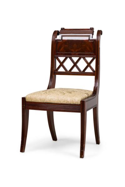Pair of French Directoire Style Mahogany Side Chairs