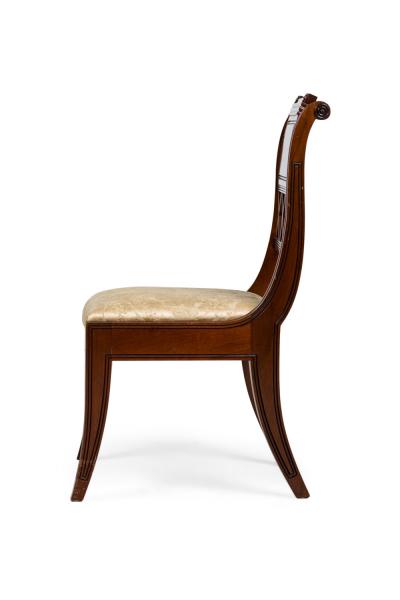Pair of French Directoire Style Mahogany Side Chairs