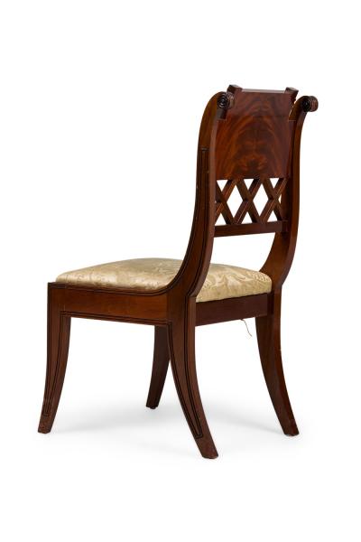 Pair of French Directoire Style Mahogany Side Chairs