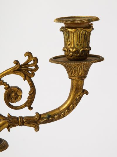 Pair of French Empire Bronze 2 Arm Candelabra