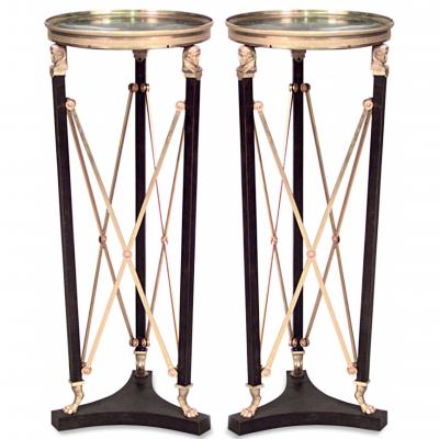 Pair of French Empire Bronze Pedestals