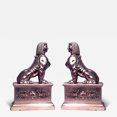 Pair of French Empire Bronze Sphinxes