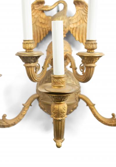 Pair of French Empire Bronze Wall Sconces