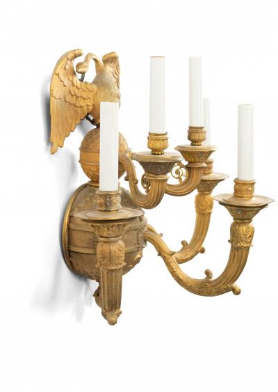Pair of French Empire Bronze Wall Sconces