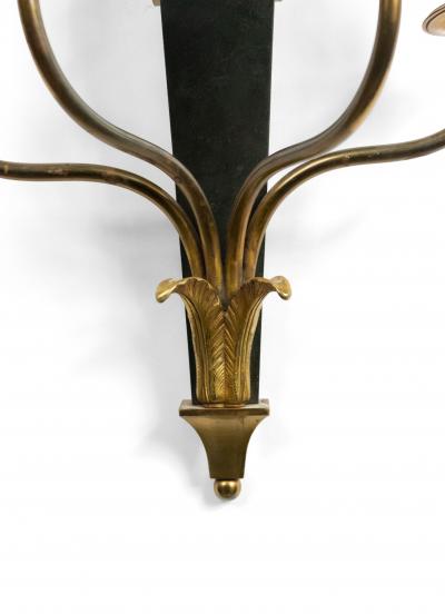 Pair of French Empire Ebonized Gilt Wall Sconces