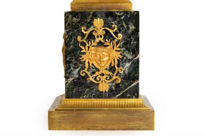 Pair of French Empire Gilt Patinated Bronze Three Light Candelabra ca 1815