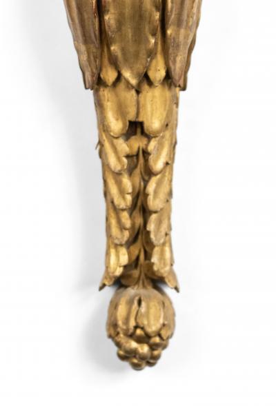 Pair of French Empire Gilt Wood and Lacquer Wall Sconces