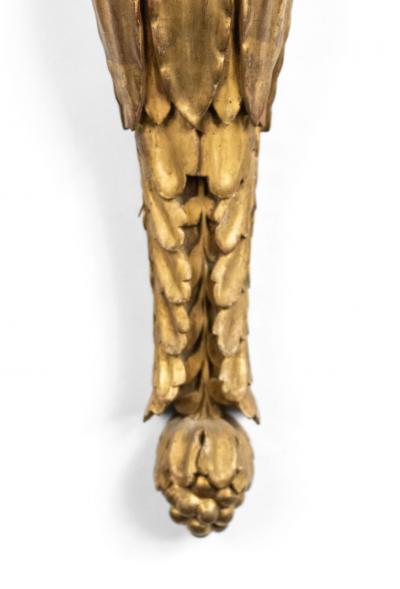 Pair of French Empire Gilt Wood and Lacquer Wall Sconces
