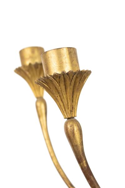 Pair of French Empire Gilt Wood and Lacquer Wall Sconces