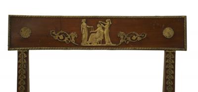 Pair of French Empire Green Arm Chairs